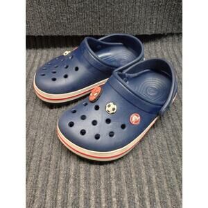 CROCS Kids Blue Sandals with Red Accents